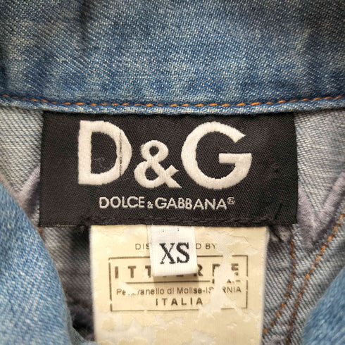 ディーアンドジードルチェアンドガッバーナ D&G DOLCE&GABBANA トルコ製 デニムジャケット Y2K レディース JPN:XS